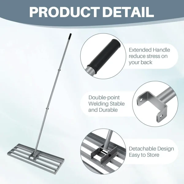 30"*10" Multifunctional Lawn Leveling Rake for Garden and Farm, Heavy Duty for Compost, Sand, Mulch Leveling - Image 6