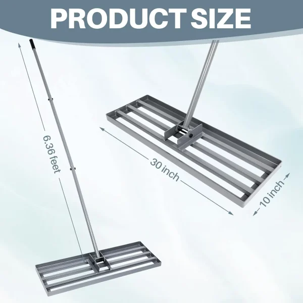 30"*10" Multifunctional Lawn Leveling Rake for Garden and Farm, Heavy Duty for Compost, Sand, Mulch Leveling - Image 4
