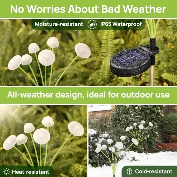 Solar Lights Outdoor LED Solar Mushroom Lawn Lights Waterproof Party Yard Patio Pathway Jellyfish Lamp for Garden Decoration - Image 4