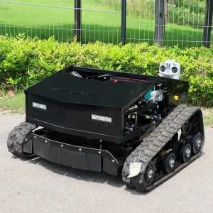 Customized 800mm Working Width Remote Control Crawler Lawn Mower Gasoline Grass Cutter For Farm And Garden