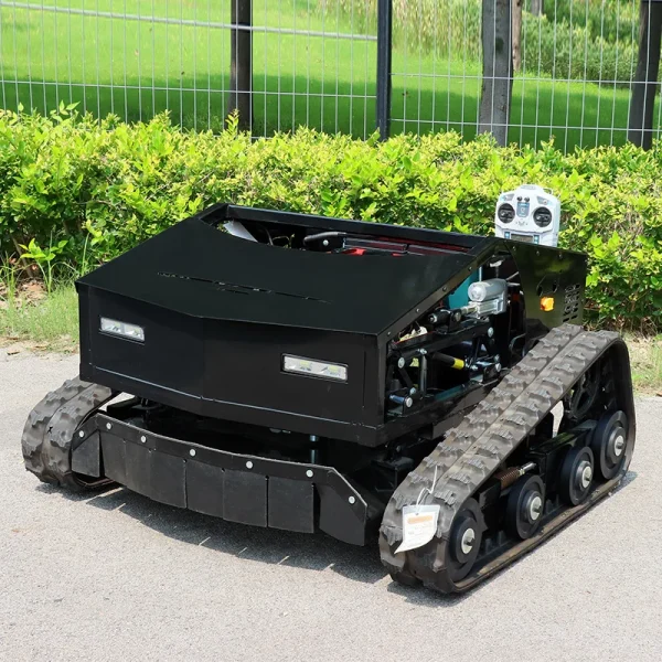 Customized 800mm Working Width Remote Control Crawler Lawn Mower Gasoline Grass Cutter For Farm And Garden