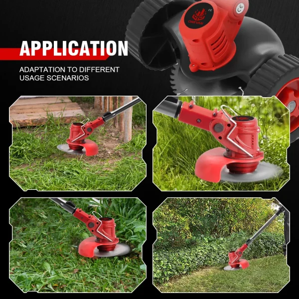 ONEVAN 7 Inch Electric Foldable Lawn Mower Cordless Grass Trimmer Adjustable Telescopic Garden Cutter For 21V 18V Battery - Image 3