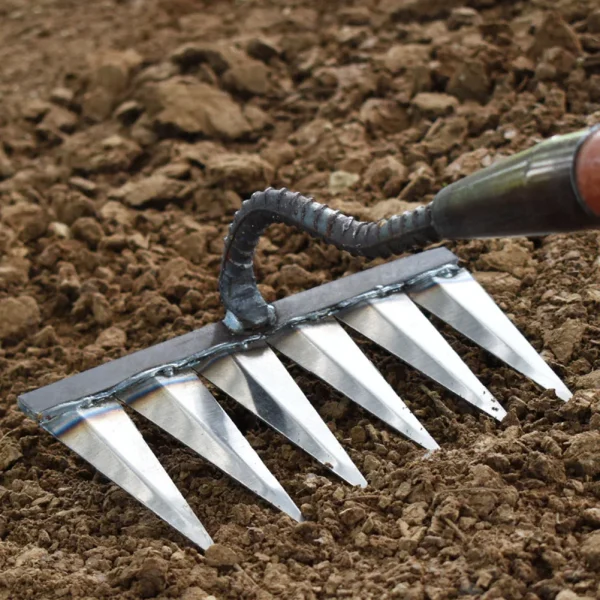 Loose Soil Weeder Steel Garden Hand Rake Tool Sharp Heavy Duty Rake Durable Gardening Weeding Rake Agricultural Tools - Image 2