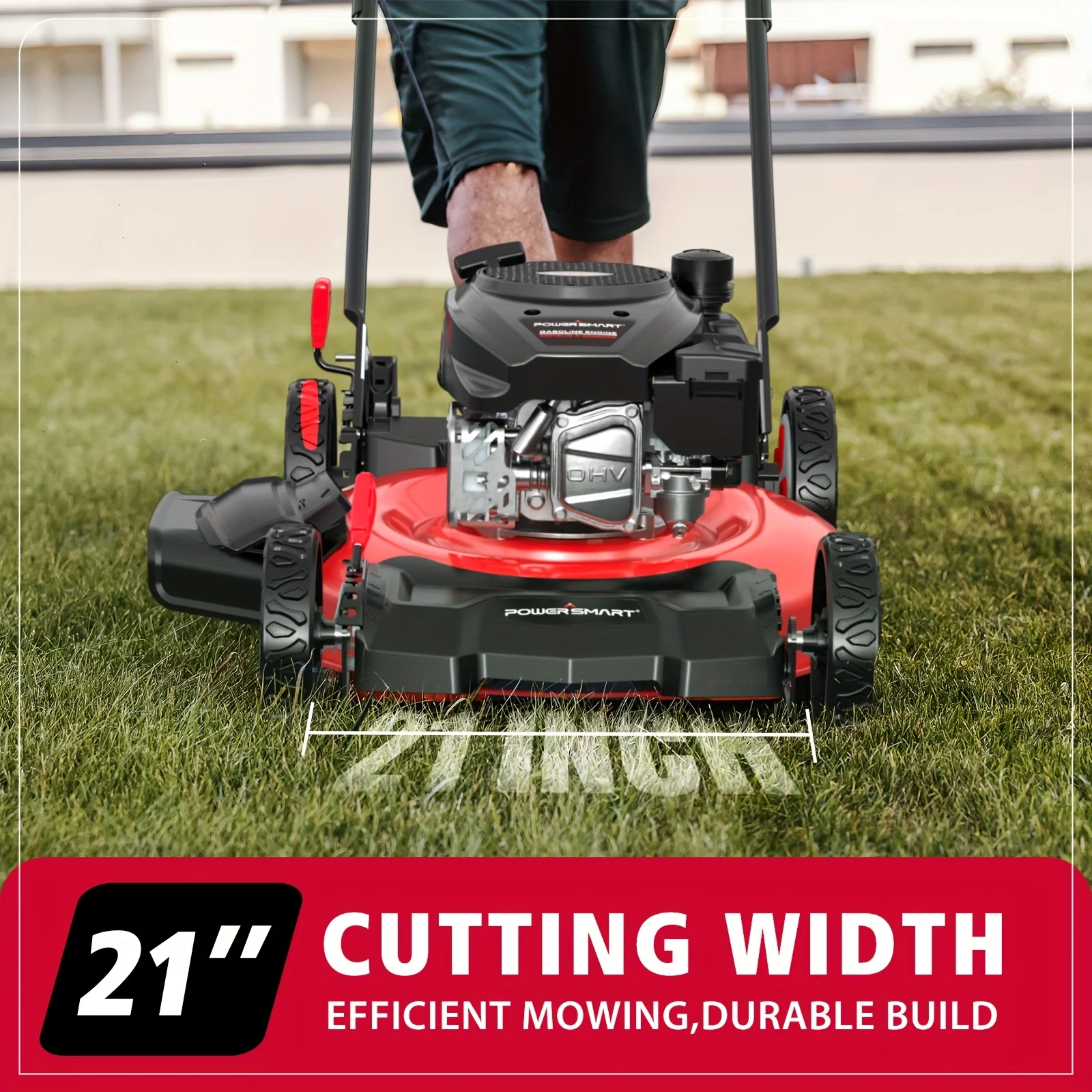 PowerSmart 21'' 144cc Gas Push 2-in-1 Lawn Mower - Image 3