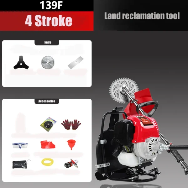 GX35/139F Engine Lawn Mower Four Stroke Backpack Gagoline Weeder Grass Cutter Eradicator garden Tools Hand Gardening Accesorries - Image 7