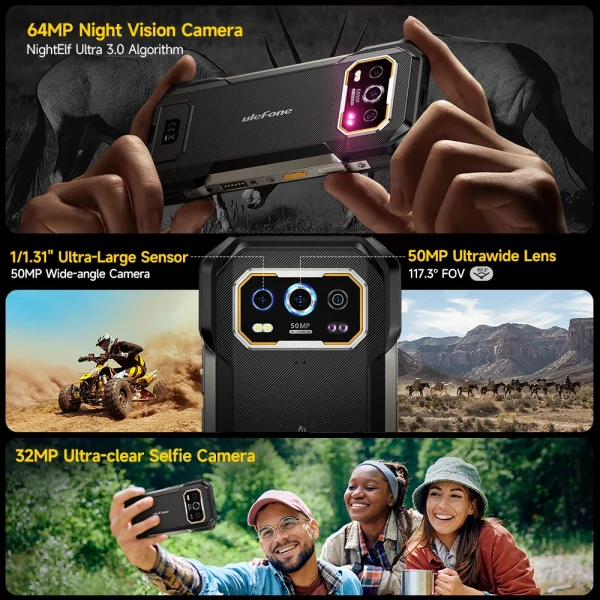 【World Premiere】 Ulefone Armor 27 4G 10600mAh Rugged Phone 24GB+256GB  Android 14 Smartphone 6.78"FHD 120Hz Night Vision Global - Image 2