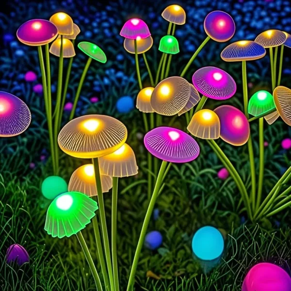 Solar Lights Outdoor LED Solar Mushroom Lawn Lights Waterproof Party Yard Patio Pathway Jellyfish Lamp for Garden Decoration - Image 2