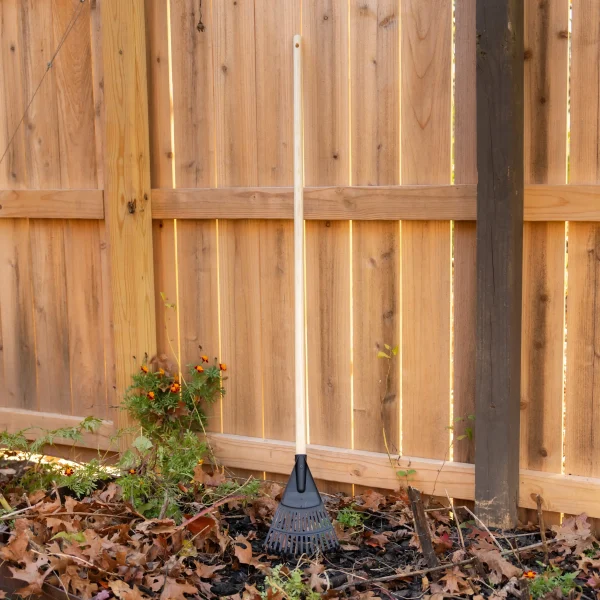 8-inch Wood and Poly Shrub Leaf Rake - Image 2