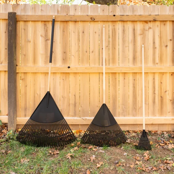8-inch Wood and Poly Shrub Leaf Rake - Image 6