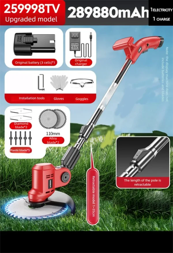 Electric Lawn Mower Multifunctional Agricultural Lawn Mower Small Household Rechargeable Lithium Battery Weeding Machine - Image 8