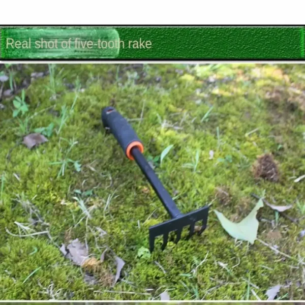 Thickened Garden Rake Anti-Rust Five Claw Tooth Loosen Soil Rake Removing Weeds Grass Digging Gardening Tool - Image 3