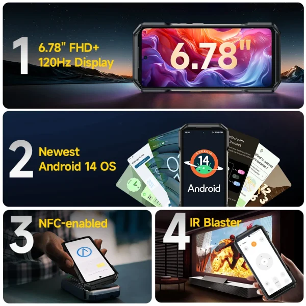 【World Premiere】 Ulefone Armor 27 4G 10600mAh Rugged Phone 24GB+256GB  Android 14 Smartphone 6.78"FHD 120Hz Night Vision Global - Image 3