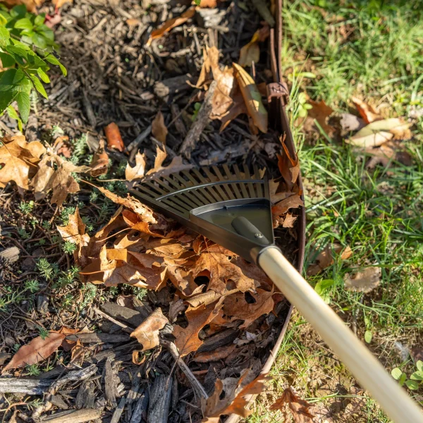 8-inch Wood and Poly Shrub Leaf Rake - Image 5