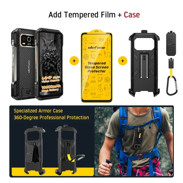 【World Premiere】 Ulefone Armor 27 4G 10600mAh Rugged Phone 24GB+256GB  Android 14 Smartphone 6.78"FHD 120Hz Night Vision Global - Image 9