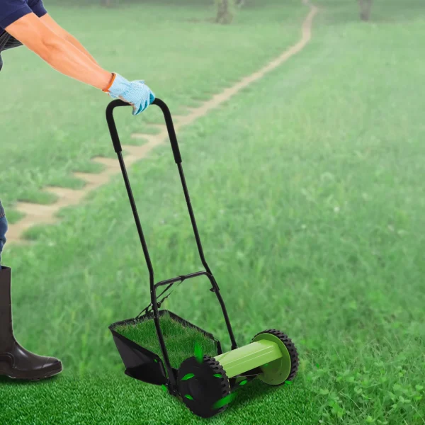 23L Hand Push Lawn Mower Adjustable Cutting Grass Height 12-45mm - Image 3