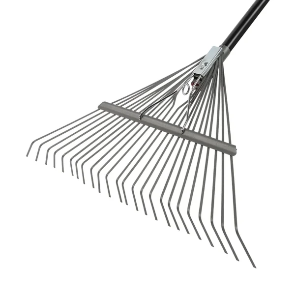 Fiskars Garden Rake, Metal Tine Leaf Rake with Fiberglass Handle, 62", Black - Image 2