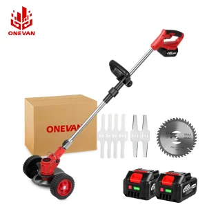 ONEVAN 7 Inch Electric Foldable Lawn Mower Cordless Grass Trimmer Adjustable Telescopic Garden Cutter For 21V 18V Battery