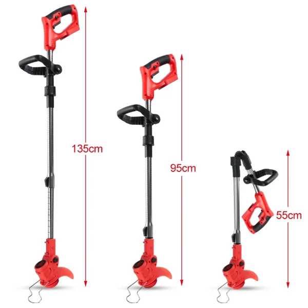 ONEVAN 7 Inch Electric Foldable Lawn Mower Cordless Grass Trimmer Adjustable Telescopic Garden Cutter For 21V 18V Battery - Image 2