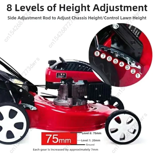Gasoline High Power Push Lawn Mower For Villa Garden Football Field 8-position Height Adjustment Push/Self-propelled Lawn Mower - Image 4