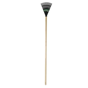 8-inch Wood and Poly Shrub Leaf Rake
