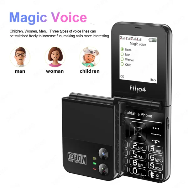 SERVO Flilo4 Flip Cellphone Four SIM Card GSM Cellular Network Flashlight Speed Dial Magic Voice Foldable Mobile Phone Low Price - Image 4