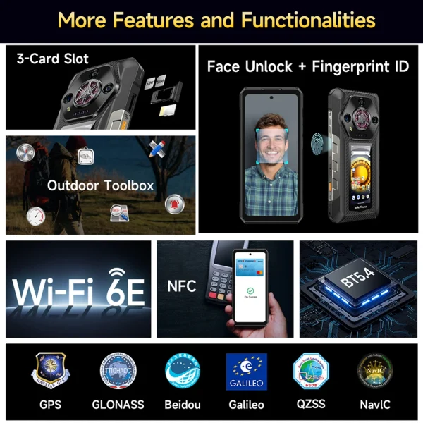 Ulefone Armor 30 Pro 5G Rugged Phone Android 14 Smartphone 6.9" 120Hz 32GB+512GB 12800mAh Night Camera 64MP NFC 66W - Image 5