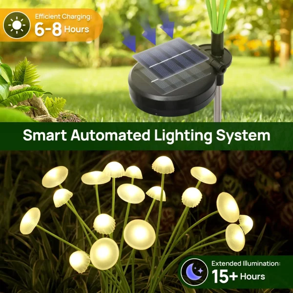 Solar Lights Outdoor LED Solar Mushroom Lawn Lights Waterproof Party Yard Patio Pathway Jellyfish Lamp for Garden Decoration - Image 5