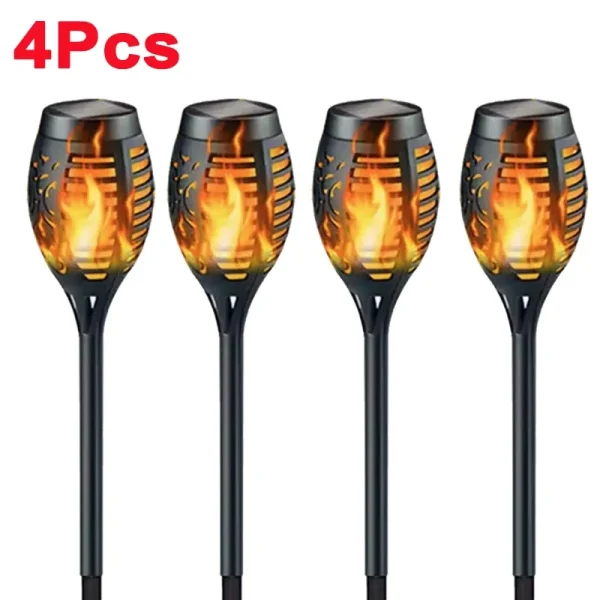 1-12PCS 12LED Solar Flame Torch Light Flickering Light Waterproof Garden Decoration Outdoor Lawn Path Yard Patio Floor Lamp - Image 9