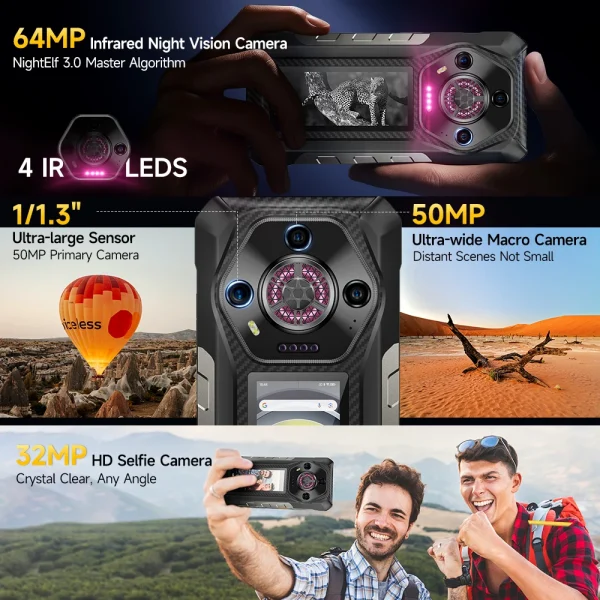 Ulefone Armor 30 Pro 5G Rugged Phone Android 14 Smartphone 6.9" 120Hz 32GB+512GB 12800mAh Night Camera 64MP NFC 66W - Image 3