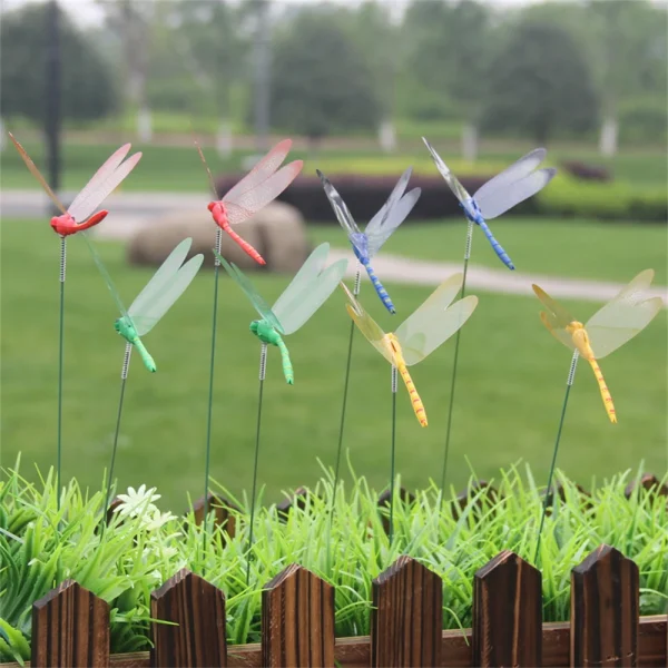 100pcs Dragonflies Stakes Garden Dragonflies Ornaments for Indoor Outdoor Yard Home Patio Decoration