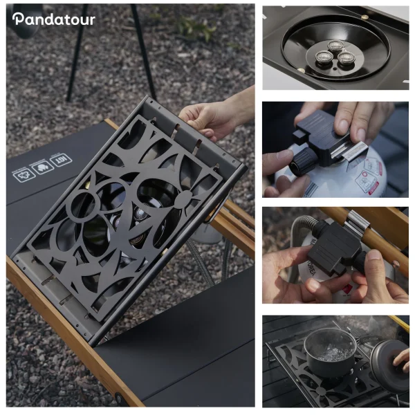 Pandatour IGT Outdoor Camping Stove Adjustable Burner Folding One lick Ignite Camping Supplies Desktop IGT Cookware Stove Picnic - Image 4