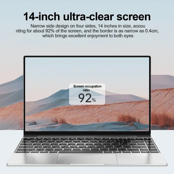 Ultra-Slim Laptop 14.1' FHD Anti-Glare Intel CPU 16 GB RAM 2 TB SSD Windows 11 Multilingual Office Study PC for Business Travel - Image 2