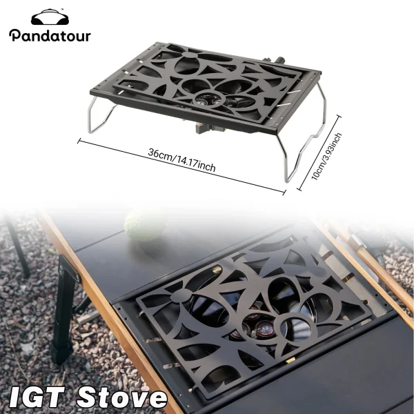 Pandatour IGT Outdoor Camping Stove Adjustable Burner Folding One lick Ignite Camping Supplies Desktop IGT Cookware Stove Picnic - Image 3