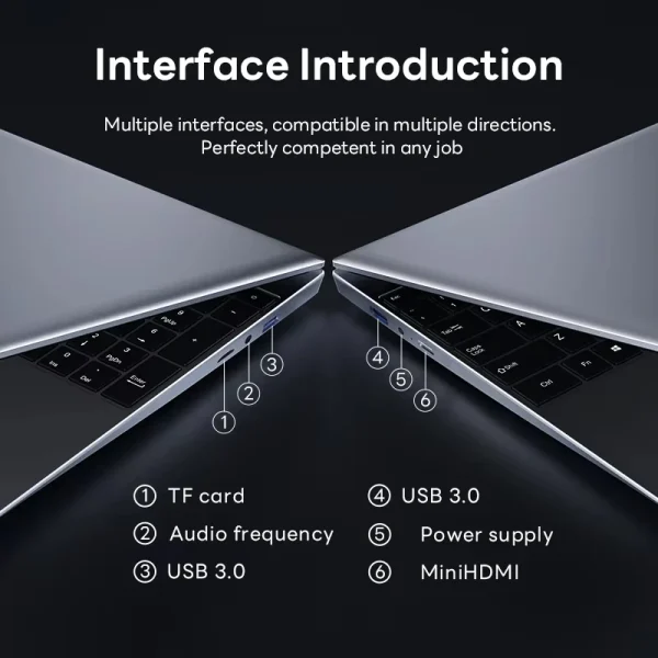 2025 15.6" Windows 11 Pro Laptop Computer Intel Core i7 8500Y 16GB 1TB Laptops Office Computer Fingerprint Unlock Notebook PC - Image 6