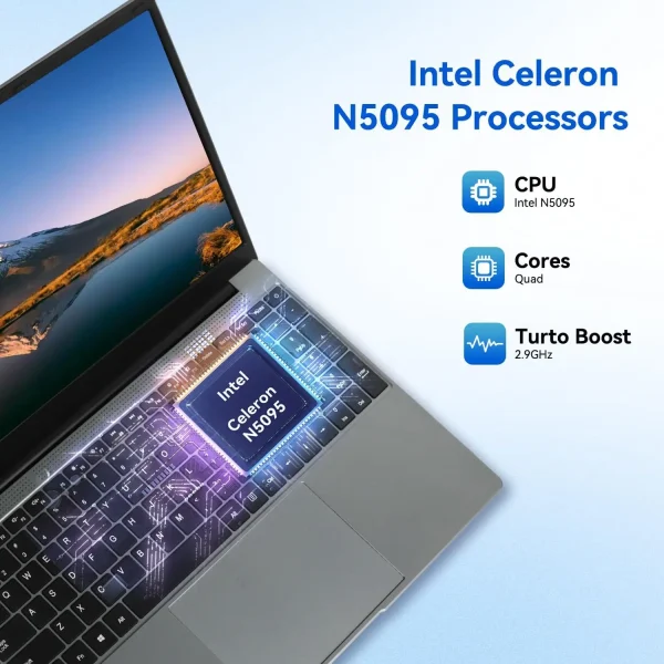 Notebook 15.6 Inch Laptop Windows 11 1366 * 768 Cheap Portable Intel Celeron N5095 Quad-Core Processors Laptop 8 RAM 256GB ROM - Image 2