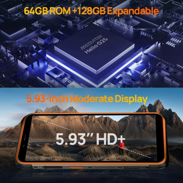 Ulefone Power Armor 16 Pro 9600mAh Rugged Waterproof Smartphone 64G ROM Android 12 NFC  Rugged Phone 2.4G/5G WiFi Global Version - Image 3