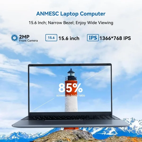 C-S156 15.6"Laptop Computer Windows 11 Quad-Core Celeron N5095 Processors Laptops IPS Display 5000mAh Battery 8GB DDR4 256GB SSD - Image 2