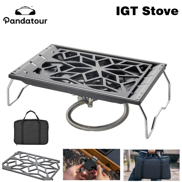 Pandatour IGT Outdoor Camping Stove Adjustable Burner Folding One lick Ignite Camping Supplies Desktop IGT Cookware Stove Picnic - Image 5