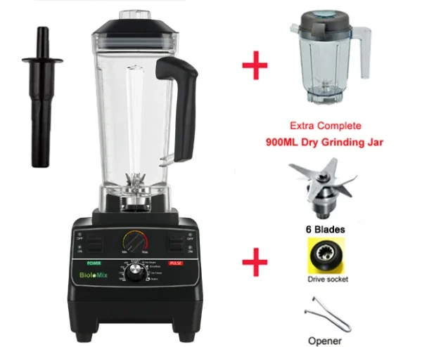 BioloMix BPA Free 2L Jar 2200W Professional Smart Timer Pre-programed Blender Mixer Juicer Food Processor Ice Smoothies Crusher - Image 12