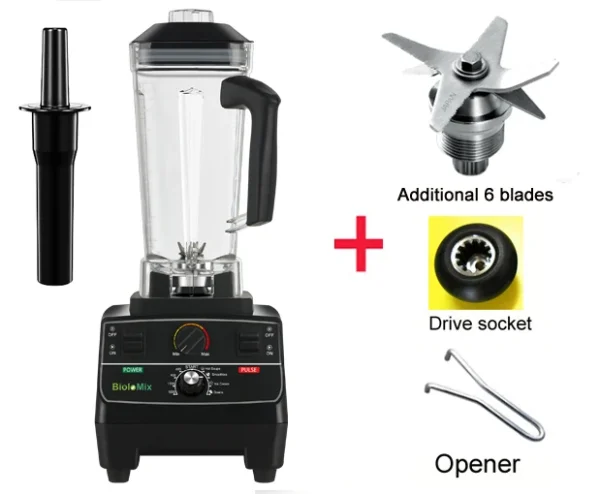 BioloMix BPA Free 2L Jar 2200W Professional Smart Timer Pre-programed Blender Mixer Juicer Food Processor Ice Smoothies Crusher - Image 11