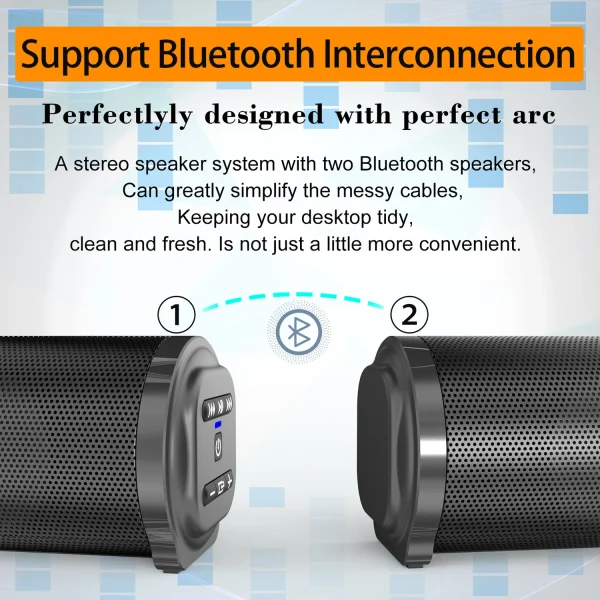 2024 Soundbar Sound Wireless Bluetooth Car Computer Speaker Stereo Tv Home Theater Sombar For 3.5mm Output PC - Image 4