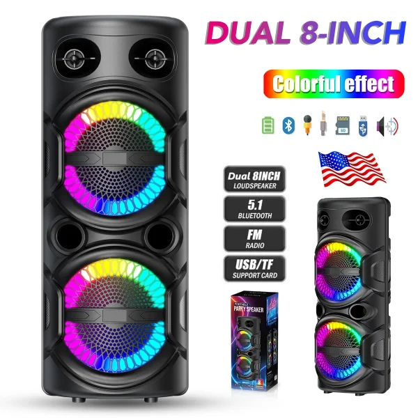 3000W Portable Bluetooth Speaker Sub woofer Heavy Bass Sound System Party Dj Karaoke Rechargeable Loud Speaker - Image 7