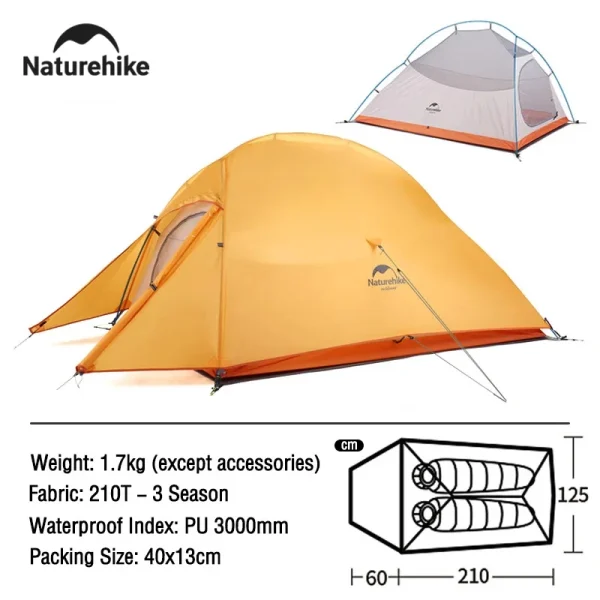 Naturehike Cloud Up 2 Person Camping Tent Waterproof Easy Build Ultralight Beach Tent Outdoor Hiking Backpacking Shelter Tents - Image 7