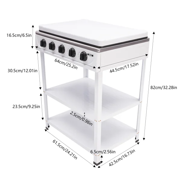 4/5 Burners Independent Control Natural Gas Stove Removable Propane Gas Stove with Cover for Outdoor Camping RV Travel - Image 8