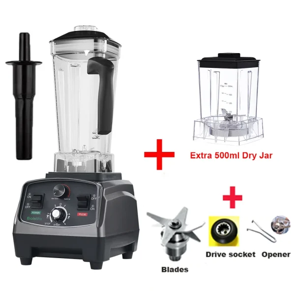 BioloMix 3HP 2200W Heavy Duty Commercial Grade Timer Blender Mixer Juicer Fruit Food Processor Ice Smoothies BPA Free 2L Jar - Image 8