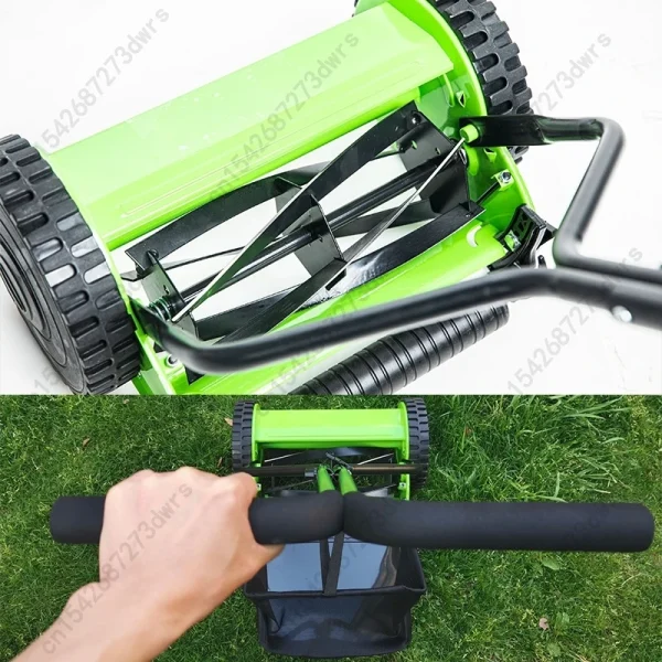 16-inch Multi-purpose Lawn Mower For Garden Villas, Compact And Lightweight Hand-push Lawn Mower For Small Lawns And Gardens - Image 4