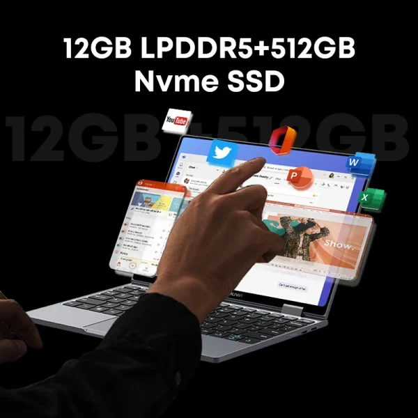 CHUWI MiniBook X Laptop Tablet 2 In 1 Intel N150 CPU 10.51" FHD IPS Screen 12GB LPDDR5 512G SSD Windows 11 Notebook 1200*1920 - Image 5