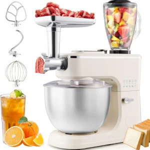 9-In-1 Stand Mixer, 1600W 11 Speed Multifunctional Electric Kitchen Mixer With 7.3Qt Bowl, Tilt-Head Household Food Mixer With