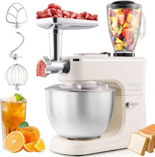 9-In-1 Stand Mixer, 1600W 11 Speed Multifunctional Electric Kitchen Mixer With 7.3Qt Bowl, Tilt-Head Household Food Mixer With