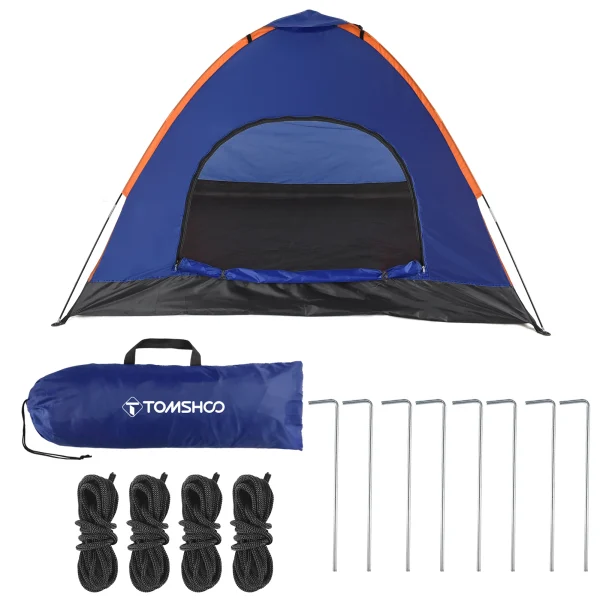 TOMSHOO 3-4 Persons Camping Tent Lightweight Outdoor Backpacking Tent with Rain Fly for Family Camping Hiking Beach Fishing Tent - Image 2